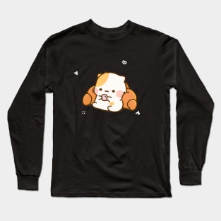 Muffin cat and her croissant Long Sleeve T-Shirt